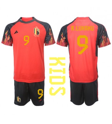 Maillot de foot Belgique Romelu Lukaku #9 Domicile enfant Monde 2022 Manches Courte (+ pantalon court)